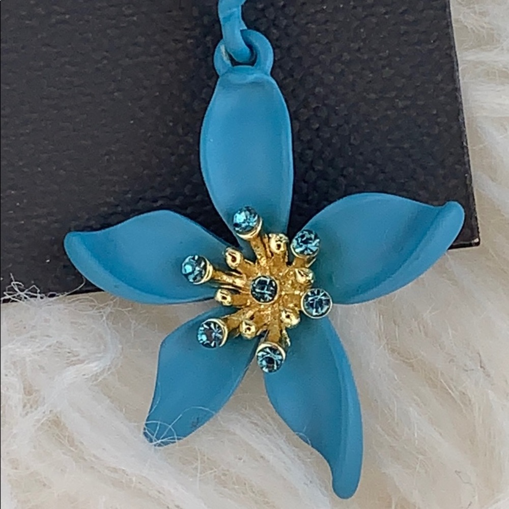 Vince Camuto Blue Floral Drop Earrings - Picture 4 of 5